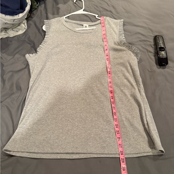 NWT Sew In Love Ribbed Ruffle Tank Grey Size 2X - Picture 6 of 9